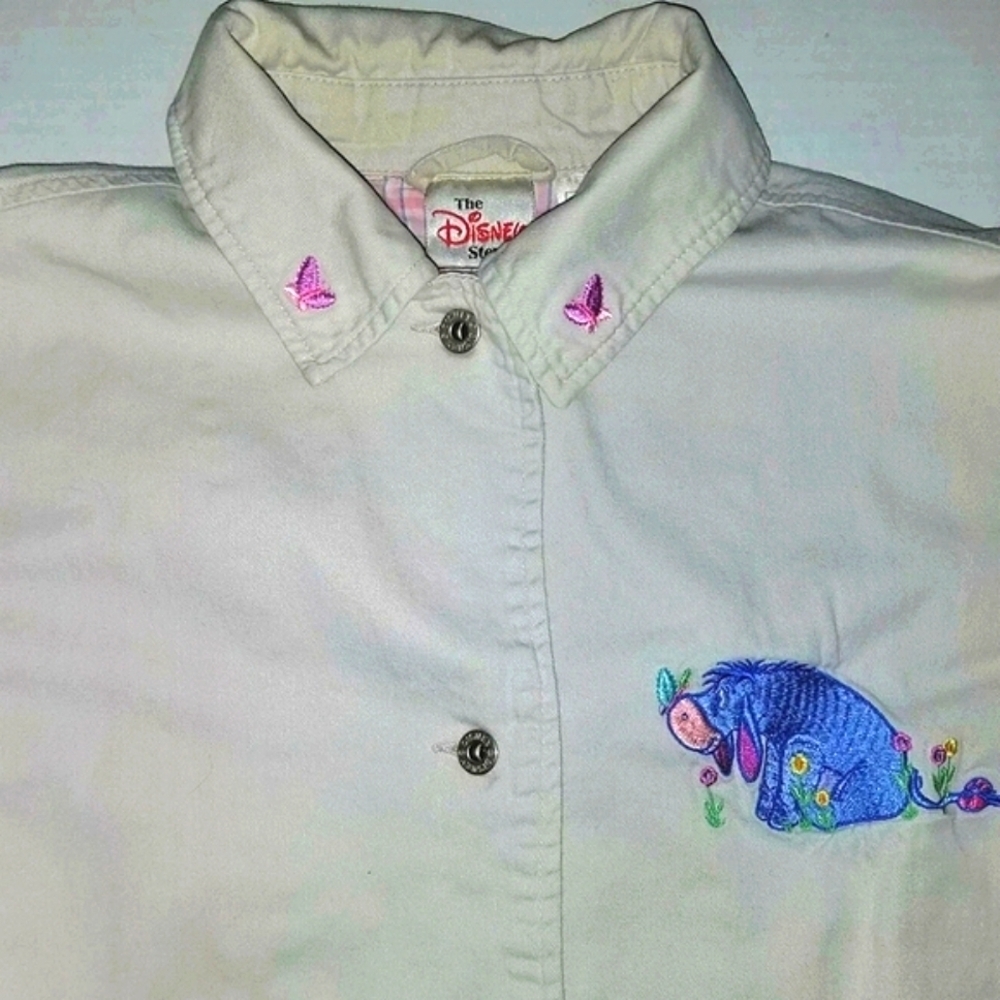 Disney Vintage Cream Utility Jacket with Eeyore Embroidered Detail Size Large - Picture 4 of 14